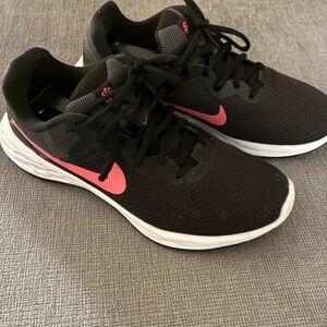 Nike Black and Pink Athletic Sneakers